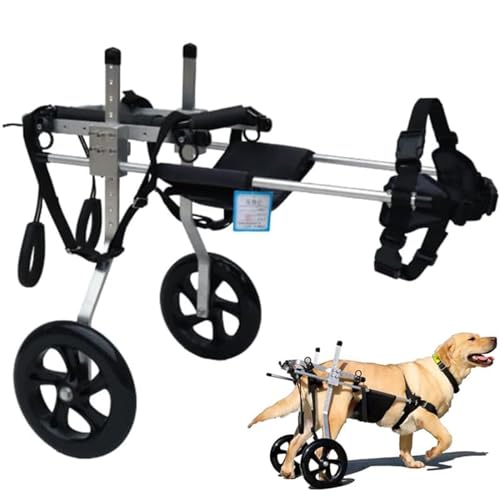 RUYICZB Hund Unterstützter Rollstuhl, Verstellbarer 2 Räder Hunderollstuhl, Große Verstellbarer Pet Dog Wheelchair Für Behinderte Hunde Hinterbeine Rehabilitation Von 15-60Kg,3XL von RUYICZB