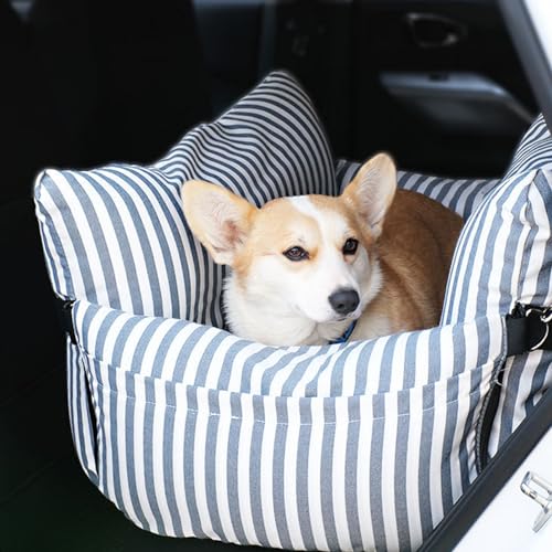 RUYICZB Hunde Autositz, Autositz Hund Hundesitz Auto Kleine Mittelgroße Hunde Waschbarer Rutschfester Hundesitz Hundeautositz Inklusive Stabil Sicherheitsgurt Hundekissen Mit Seitliche Taschen,Marine RUYICZB Hunde Autositz, Autositz Hund Hundesitz Auto Kleine Mittelgroße Hunde Waschbarer Rutschfester Hundesitz Hundeautositz Inklusive Stabil Sicherheitsgurt Hundekissen Mit Seitliche Taschen,Marine von RUYICZB