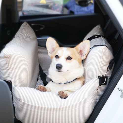 RUYICZB Hunde Autositz, Autositz Hund Hundesitz Auto Kleine Mittelgroße Hunde Waschbarer Rutschfester Hundesitz Hundeautositz Inklusive Stabil Sicherheitsgurt Hundekissen Mit Seitliche Taschen,Khaki RUYICZB Hunde Autositz, Autositz Hund Hundesitz Auto Kleine Mittelgroße Hunde Waschbarer Rutschfester Hundesitz Hundeautositz Inklusive Stabil Sicherheitsgurt Hundekissen Mit Seitliche Taschen,Khaki von RUYICZB