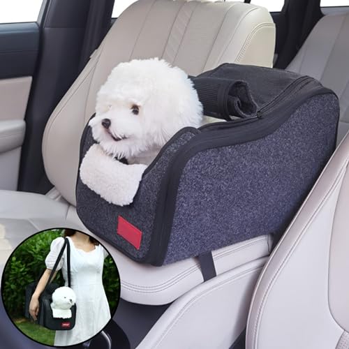 RUYICZB Hunde Autositz, Mittelkonsole Tragbarer Autositz Für Kleine Hunde Und Katzen, Luxus-Autositz Für Mittelarmlehne Mit Gurt, Auto Hundebett Hundetasche Hundekorb Für Katzen Hunde Bis 7 Kg RUYICZB Hunde Autositz, Mittelkonsole Tragbarer Autositz Für Kleine Hunde Und Katzen, Luxus-Autositz Für Mittelarmlehne Mit Gurt, Auto Hundebett Hundetasche Hundekorb Für Katzen Hunde Bis 7 Kg von RUYICZB