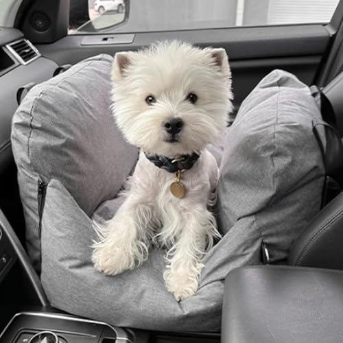 RUYICZB Hunde Autositz, Verstärkter Autositz Für Kleine Und Mittlere Hunde Mit Stabil Sicherheitsgurt, Abnehmbar Und Waschbar Hundeautositz Weich Hundesitz Hundebett Transporttasche,Grau RUYICZB Hunde Autositz, Verstärkter Autositz Für Kleine Und Mittlere Hunde Mit Stabil Sicherheitsgurt, Abnehmbar Und Waschbar Hundeautositz Weich Hundesitz Hundebett Transporttasche,Grau von RUYICZB