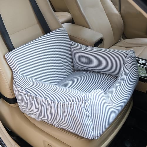 RUYICZB Hunde Autositz wasserdichte Waschbarer Rutschfester Auto Hundesitz Reisebett Für Kleine Hunde Vordersitz Tragbar Auto Hundebett Mit Lagerung Tasche Und Sicherheitsgurt,Blau von RUYICZB