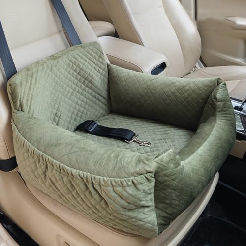 RUYICZB Hunde Autositz wasserdichte Waschbarer Rutschfester Auto Hundesitz Reisebett Für Kleine Hunde Vordersitz Tragbar Auto Hundebett Mit Lagerung Tasche Und Sicherheitsgurt,Grün RUYICZB Hunde Autositz wasserdichte Waschbarer Rutschfester Auto Hundesitz Reisebett Für Kleine Hunde Vordersitz Tragbar Auto Hundebett Mit Lagerung Tasche Und Sicherheitsgurt,Grün von RUYICZB