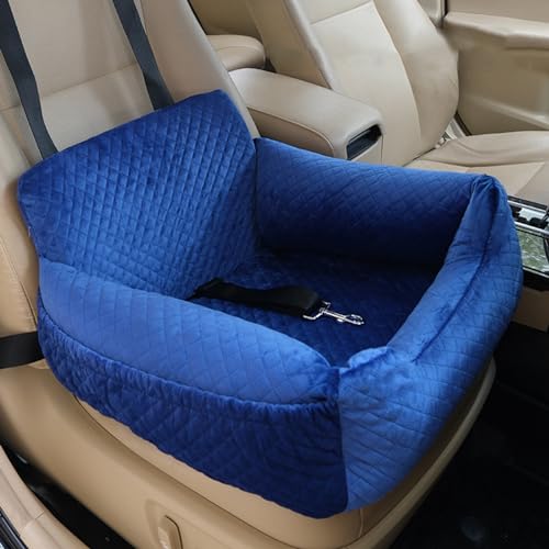 RUYICZB Hunde Autositz wasserdichte Waschbarer Rutschfester Auto Hundesitz Reisebett Für Kleine Hunde Vordersitz Tragbar Auto Hundebett Mit Lagerung Tasche Und Sicherheitsgurt,Marine RUYICZB Hunde Autositz wasserdichte Waschbarer Rutschfester Auto Hundesitz Reisebett Für Kleine Hunde Vordersitz Tragbar Auto Hundebett Mit Lagerung Tasche Und Sicherheitsgurt,Marine von RUYICZB