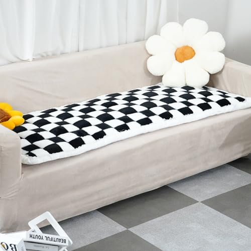 RUYICZB Hundebett Abdeckung Sofa Protector, Garten Chic Baumwolle Schützende Couch Abdeckung, Große Karierte Quadrat Haustier Matte Bett Couch Abdeckung,Schwarz,23.6in*63in RUYICZB Hundebett Abdeckung Sofa Protector, Garten Chic Baumwolle Schützende Couch Abdeckung, Große Karierte Quadrat Haustier Matte Bett Couch Abdeckung,Schwarz,23.6in*63in von RUYICZB