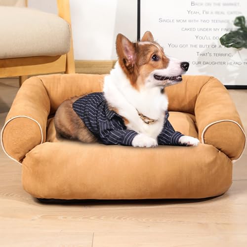 RUYICZB Hundebett-Hundekissen Waschbar, Ergonomisches Hundesofa Für Kleine Und Mittelgroße Hunde, Hundekorb Grosse Hunde Mit Orthopädischer Schaumstoff, rutschfest Boden,Khaki,3XL RUYICZB Hundebett-Hundekissen Waschbar, Ergonomisches Hundesofa Für Kleine Und Mittelgroße Hunde, Hundekorb Grosse Hunde Mit Orthopädischer Schaumstoff, rutschfest Boden,Khaki,3XL von RUYICZB