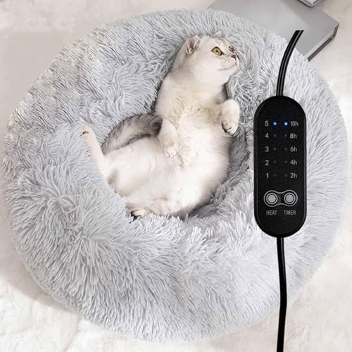 RUYICZB Hundebett Kleine Hunde/Katzenbett, Donut Flauschig Hundebetten, Hundehütte Indoor, Hundekorb Mittelgroße Hunde Bett, rutschfest Kuschelbett Hundekörbchen,50cm von RUYICZB