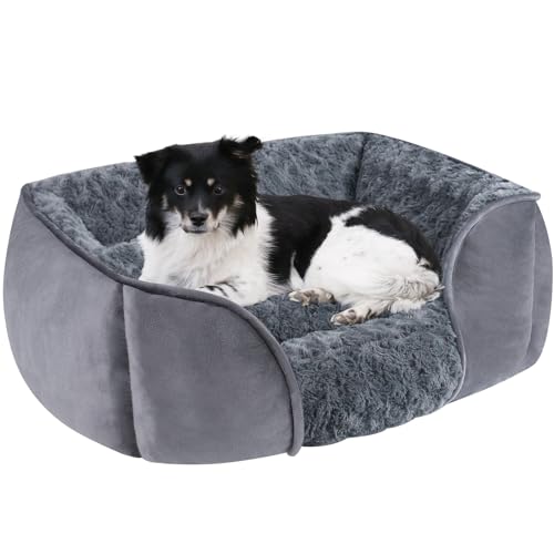 RUYICZB Hundebett Mittelgroße Hunde, Anti-Angst Hundekorb rutschfest Hundebetten, Hundebett Waschbar, Weich Rosensamt Hundebett, Haustierbett Für Kleine Und Mittlere Hunde Und Katzen,Grau,S RUYICZB Hundebett Mittelgroße Hunde, Anti-Angst Hundekorb rutschfest Hundebetten, Hundebett Waschbar, Weich Rosensamt Hundebett, Haustierbett Für Kleine Und Mittlere Hunde Und Katzen,Grau,S von RUYICZB