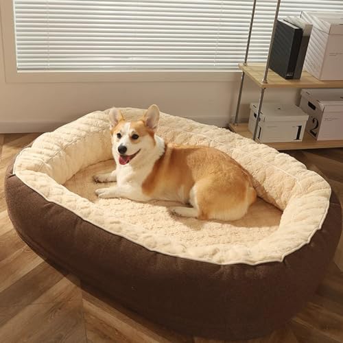 RUYICZB Hundebetten Für Große Hunde, Ovales, Rundes Haustierkuschelbett, Weiches, Waschbares Hundebett, Wärmendes Katzenbett Mit Rutschfester Unterseite,70 Lx 50 Wx 20 W cm RUYICZB Hundebetten Für Große Hunde, Ovales, Rundes Haustierkuschelbett, Weiches, Waschbares Hundebett, Wärmendes Katzenbett Mit Rutschfester Unterseite,70 Lx 50 Wx 20 W cm von RUYICZB