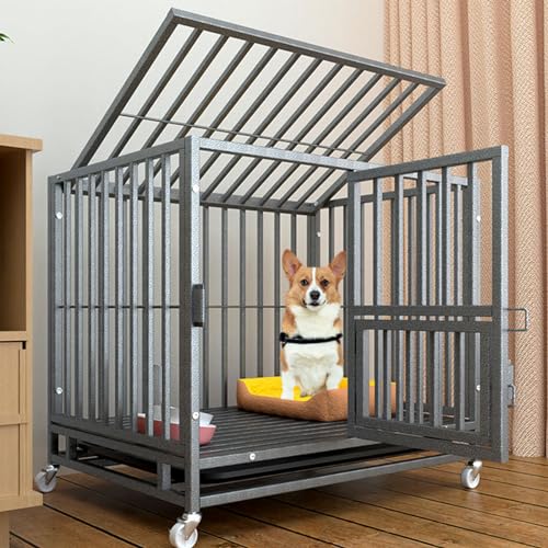 RUYICZB Hundebox Für Zuhause, Hundekäfig Hochbelastbar,Hundehütte Indoor Tiertransportbox Mit Doppeltüren Bodenschale,Hundegitterbox Für Große Mittelgrosse Kleine Hunde,27.6" Lx20.8 Wx24 H RUYICZB Hundebox Für Zuhause, Hundekäfig Hochbelastbar,Hundehütte Indoor Tiertransportbox Mit Doppeltüren Bodenschale,Hundegitterbox Für Große Mittelgrosse Kleine Hunde,27.6" Lx20.8 Wx24 H von RUYICZB