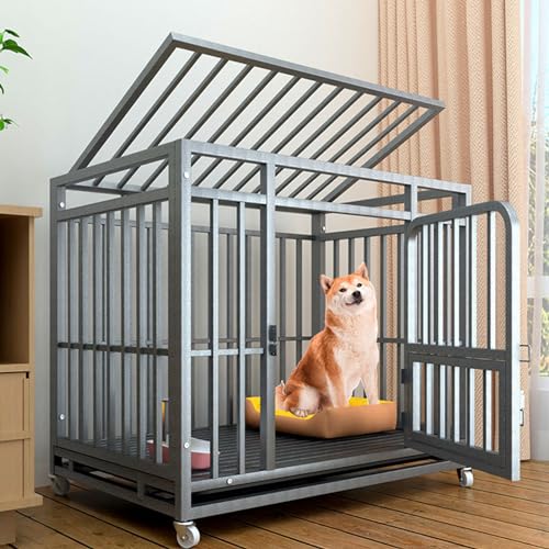RUYICZB Hundebox Für Zuhause, Hundekäfig Hochbelastbar,Hundehütte Indoor Tiertransportbox Mit Doppeltüren Bodenschale,Hundegitterbox Für Große Mittelgrosse Kleine Hunde,37.4" Lx25.6 Wx33.5 H RUYICZB Hundebox Für Zuhause, Hundekäfig Hochbelastbar,Hundehütte Indoor Tiertransportbox Mit Doppeltüren Bodenschale,Hundegitterbox Für Große Mittelgrosse Kleine Hunde,37.4" Lx25.6 Wx33.5 H von RUYICZB