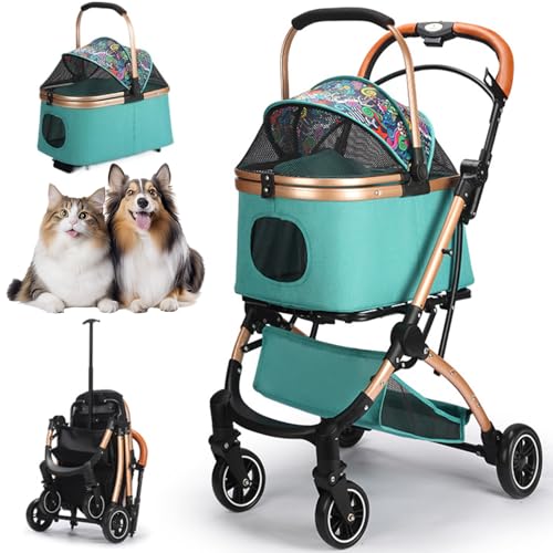 RUYICZB Hundebuggy 3 In1 Hundewagen Hundebox Transporttasche,Faltbar Klappbar Katzenwagen,Bis 15Kg,360° Verschleißfeste Gummiräder,Mit Ablagekorb,Netzfenstern Für Kleine Hunde & Katz,Blau RUYICZB Hundebuggy 3 In1 Hundewagen Hundebox Transporttasche,Faltbar Klappbar Katzenwagen,Bis 15Kg,360° Verschleißfeste Gummiräder,Mit Ablagekorb,Netzfenstern Für Kleine Hunde & Katz,Blau von RUYICZB