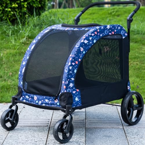 RUYICZB Hundebuggy Hundewagen 50Kg Tragfähigkeit Klappbar Hundetrolley 600D Oxford-Gewebe Nylon-Netzfenster 4 Eva-Räder Hundebox Tierbuggy Katzenbuggy Haustier Transport,Blau RUYICZB Hundebuggy Hundewagen 50Kg Tragfähigkeit Klappbar Hundetrolley 600D Oxford-Gewebe Nylon-Netzfenster 4 Eva-Räder Hundebox Tierbuggy Katzenbuggy Haustier Transport,Blau von RUYICZB