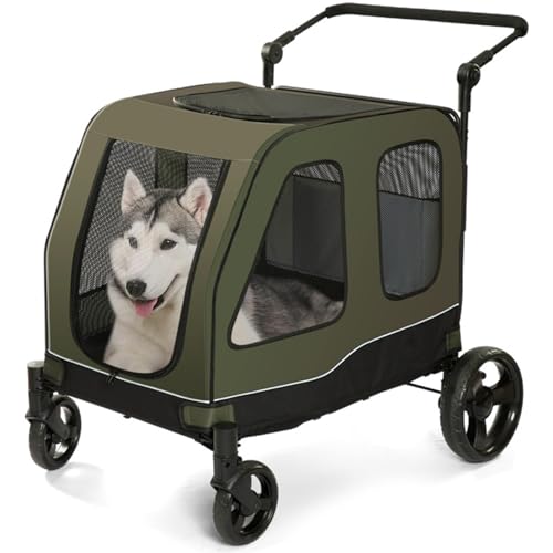 RUYICZB Hundebuggy Hundewagen 60Kg Tragfähigkeit Hundetrolley 600D Oxford-Gewebe Nylon-Netzfenster 4 Rädern Hundebox Tierbuggy Katzenbuggy Haustier Transpor RUYICZB Hundebuggy Hundewagen 60Kg Tragfähigkeit Hundetrolley 600D Oxford-Gewebe Nylon-Netzfenster 4 Rädern Hundebox Tierbuggy Katzenbuggy Haustier Transpor von RUYICZB