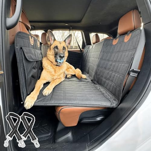 RUYICZB Hundedecke Auto Rückbank, Autoschondecke Für Hunde Rücksitz, Hund Auto Rückbank Rücksitz Mit Seitenschutz, Kratzfeste Und Wasserabweisende Hundematte Auto Für Meisten Auto SUV LKW,Schwarz von RUYICZB