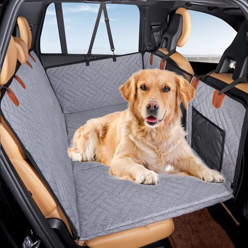 RUYICZB Hundedecke Auto Rückbank Mit Harter Unterseite, Universal Hundesitzbezug Für Auto Rückbank, Autoschondecke Hund Rücksitz Sturzprävention Wasserdicht Mit Sichtfenster Für Auto SUV LKW,Grau RUYICZB Hundedecke Auto Rückbank Mit Harter Unterseite, Universal Hundesitzbezug Für Auto Rückbank, Autoschondecke Hund Rücksitz Sturzprävention Wasserdicht Mit Sichtfenster Für Auto SUV LKW,Grau von RUYICZB
