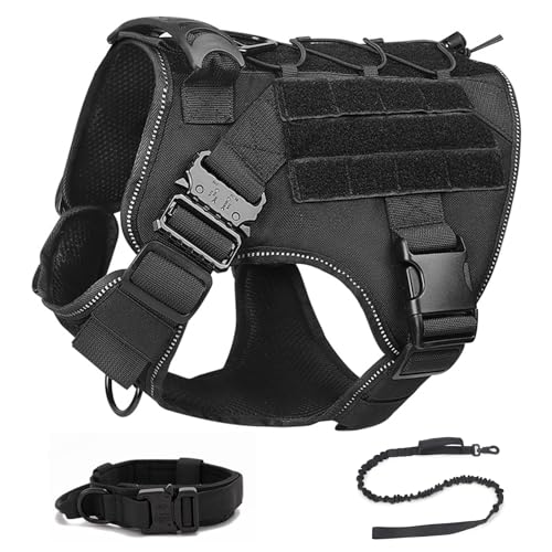 RUYICZB Hundegeschirr, Taktisches Geschirr Hund,No-Pull Einstellbar Sicherheitsgeschirr Hunde Brustgeschirr Molle-Panels Metallschnalle & Griffen,Hundeweste Für Große/Mittlere Hunde,Schwarz,X Large RUYICZB Hundegeschirr, Taktisches Geschirr Hund,No-Pull Einstellbar Sicherheitsgeschirr Hunde Brustgeschirr Molle-Panels Metallschnalle & Griffen,Hundeweste Für Große/Mittlere Hunde,Schwarz,X Large von RUYICZB
