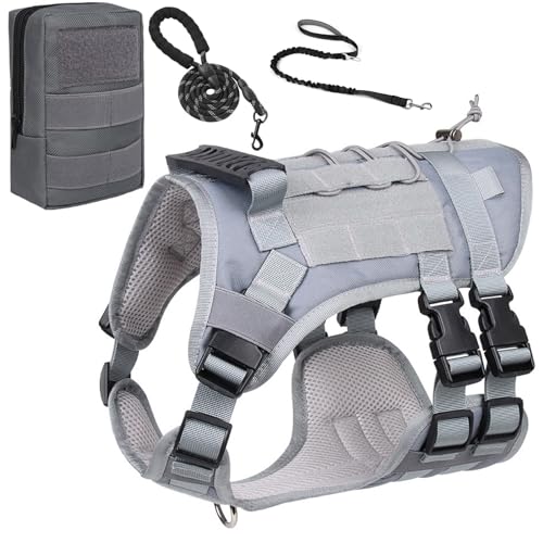 RUYICZB Hundegeschirr, Taktisches Geschirr Hund Hundeweste Mit Griffe Molle-Panels, No-Pull Einstellbar Sicherheitsgeschirr Brustgeschirr Hundeharness Für Mittelgroße Große Hunde,Grau,Small RUYICZB Hundegeschirr, Taktisches Geschirr Hund Hundeweste Mit Griffe Molle-Panels, No-Pull Einstellbar Sicherheitsgeschirr Brustgeschirr Hundeharness Für Mittelgroße Große Hunde,Grau,Small von RUYICZB