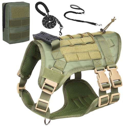 RUYICZB Hundegeschirr, Taktisches Geschirr Hund Hundeweste Mit Griffe Molle-Panels, No-Pull Einstellbar Sicherheitsgeschirr Brustgeschirr Hundeharness Für Mittelgroße Große Hunde,Grün,Medium RUYICZB Hundegeschirr, Taktisches Geschirr Hund Hundeweste Mit Griffe Molle-Panels, No-Pull Einstellbar Sicherheitsgeschirr Brustgeschirr Hundeharness Für Mittelgroße Große Hunde,Grün,Medium von RUYICZB
