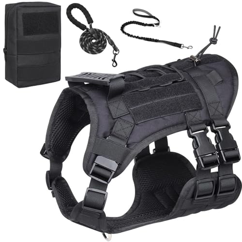RUYICZB Hundegeschirr, Taktisches Geschirr Hund Hundeweste Mit Griffe Molle-Panels, No-Pull Einstellbar Sicherheitsgeschirr Brustgeschirr Hundeharness Für Mittelgroße Große Hunde,Schwarz,Small RUYICZB Hundegeschirr, Taktisches Geschirr Hund Hundeweste Mit Griffe Molle-Panels, No-Pull Einstellbar Sicherheitsgeschirr Brustgeschirr Hundeharness Für Mittelgroße Große Hunde,Schwarz,Small von RUYICZB