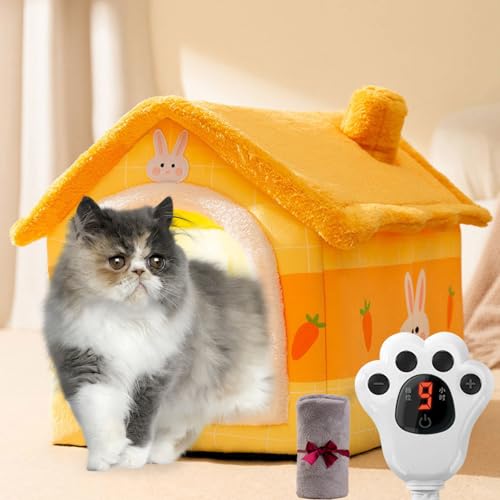 RUYICZB Hundehütte Indoor Faltbares Katzenhöhlenbett Warmes Und Gemütliches Hundebett Mit Abnehmbarem Kissen Bequemes Haustierbett Für Hunde Katzen Welpen Kätzchen,Gelb,19.3"x15.4"x18.1" RUYICZB Hundehütte Indoor Faltbares Katzenhöhlenbett Warmes Und Gemütliches Hundebett Mit Abnehmbarem Kissen Bequemes Haustierbett Für Hunde Katzen Welpen Kätzchen,Gelb,19.3"x15.4"x18.1" von RUYICZB