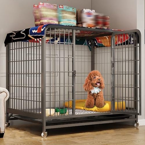 RUYICZB Hundekäfig Für Zuhause Große Mittelgrosse Hunde Transportbox Metall Transportkäfig Dog Crate Mit Rädern 2 Abschließbare Türen Und Abnehmbares Tablett,Schwarz,24" Lx17.7 Wx21.6 H RUYICZB Hundekäfig Für Zuhause Große Mittelgrosse Hunde Transportbox Metall Transportkäfig Dog Crate Mit Rädern 2 Abschließbare Türen Und Abnehmbares Tablett,Schwarz,24" Lx17.7 Wx21.6 H von RUYICZB