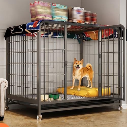 RUYICZB Hundekäfig Für Zuhause Große Mittelgrosse Hunde Transportbox Metall Transportkäfig Dog Crate Mit Rädern 2 Abschließbare Türen Und Abnehmbares Tablett,Schwarz,30.7" Lx19.7 Wx27.5 H RUYICZB Hundekäfig Für Zuhause Große Mittelgrosse Hunde Transportbox Metall Transportkäfig Dog Crate Mit Rädern 2 Abschließbare Türen Und Abnehmbares Tablett,Schwarz,30.7" Lx19.7 Wx27.5 H von RUYICZB