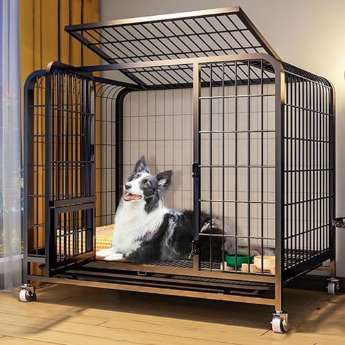 RUYICZB Hundekäfig Für Zuhause Große Mittelgrosse Hunde Transportbox Metall Transportkäfig Dog Crate Mit Rädern 2 Abschließbare Türen Und Abnehmbares Tablett,Schwarz,36.6" Lx24.4 Wx32.3 H RUYICZB Hundekäfig Für Zuhause Große Mittelgrosse Hunde Transportbox Metall Transportkäfig Dog Crate Mit Rädern 2 Abschließbare Türen Und Abnehmbares Tablett,Schwarz,36.6" Lx24.4 Wx32.3 H von RUYICZB