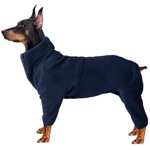 RUYICZB Hundemantel Winter Hundejacke, Weicher Fleece Hundepullover Für Kleine Mittelgroße Grosse Hunde, Winddichte Haustierkleidung Outfit Mit Reißverschluss, Chihuahua Kleidung,Dark Blue,S von RUYICZB