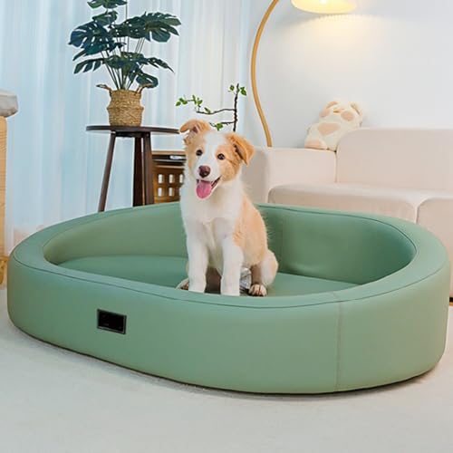 RUYICZB Hundesofa Mordern Hundebett Grosse Hunde Luxus Hunde Couch Sofa Wasserdicht Anti-Angst Hundekorb Katzensofa Mit Kissen Hundecouch Mit Erhöhtem Design,Grün,M von RUYICZB