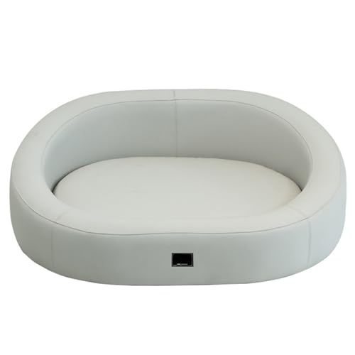 RUYICZB Hundesofa Mordern Hundebett Grosse Hunde Luxus Hunde Couch Sofa Wasserdicht Anti-Angst Hundekorb Katzensofa Mit Kissen Hundecouch Mit Erhöhtem Design,Weiß,L von RUYICZB