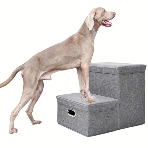 RUYICZB Hundetreppe, 2 Stufen, Faltbare Haustiertreppe Mit Extra Breit Aufbewahrung, Haustierrampe, Haustierleiter, Ideal Für Kleine Bis Große Haustiere Hundeleiter Auffahrrampe RUYICZB Hundetreppe, 2 Stufen, Faltbare Haustiertreppe Mit Extra Breit Aufbewahrung, Haustierrampe, Haustierleiter, Ideal Für Kleine Bis Große Haustiere Hundeleiter Auffahrrampe von RUYICZB