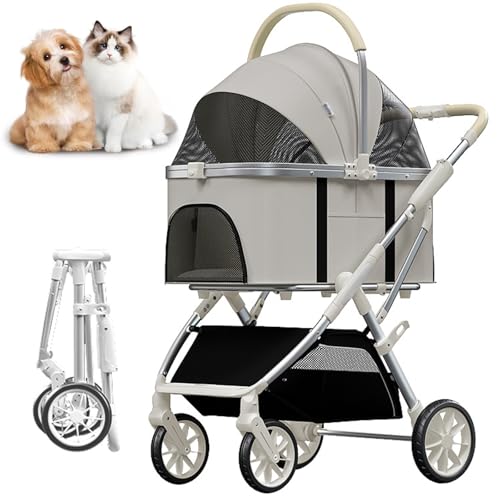 RUYICZB Hundewagen 3In1 Hundebuggy Bis 20Kg Hundebox Transporttasche 360° Große Räder Faltbar Klappbar Haustiere Buggy Netzfenstern & Ablagekorb Jogger Katzenbuggy Für Kleine Hunde Katzen,Weiß RUYICZB Hundewagen 3In1 Hundebuggy Bis 20Kg Hundebox Transporttasche 360° Große Räder Faltbar Klappbar Haustiere Buggy Netzfenstern & Ablagekorb Jogger Katzenbuggy Für Kleine Hunde Katzen,Weiß von RUYICZB