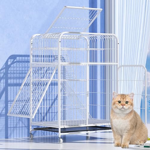 RUYICZB Katzenkäfig, Katzenkäfig Für Den Innenbereich, Mit Türschlössern Und Boden, Dreitüriges Design, Frettchenkäfig, Kaninchenkäfig, Kleintierkäfige Mit Rädern Und Leiter,Weiß,3 Tier RUYICZB Katzenkäfig, Katzenkäfig Für Den Innenbereich, Mit Türschlössern Und Boden, Dreitüriges Design, Frettchenkäfig, Kaninchenkäfig, Kleintierkäfige Mit Rädern Und Leiter,Weiß,3 Tier von RUYICZB