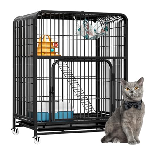 RUYICZB Katzenkäfig Mit Rollen Katzengehege Katzenhaus Katzengehege Käfig Für Kleintiere Mit 360 Rotierenden Rollen Rampe Leitern Balkon Drinnen Draußen Metall Käfig,2 Tier RUYICZB Katzenkäfig Mit Rollen Katzengehege Katzenhaus Katzengehege Käfig Für Kleintiere Mit 360 Rotierenden Rollen Rampe Leitern Balkon Drinnen Draußen Metall Käfig,2 Tier von RUYICZB