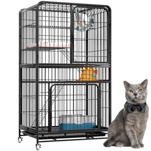 RUYICZB Katzenkäfig Mit Rollen Katzengehege Katzenhaus Katzengehege Käfig Für Kleintiere Mit 360 Rotierenden Rollen Rampe Leitern Balkon Drinnen Draußen Metall Käfig,4 Tier RUYICZB Katzenkäfig Mit Rollen Katzengehege Katzenhaus Katzengehege Käfig Für Kleintiere Mit 360 Rotierenden Rollen Rampe Leitern Balkon Drinnen Draußen Metall Käfig,4 Tier von RUYICZB