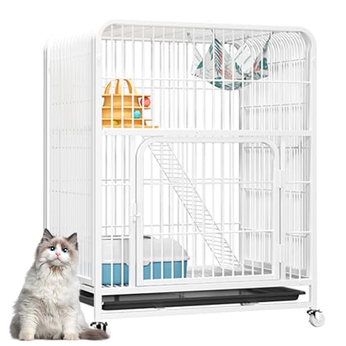 RUYICZB Katzenkäfige Für Den Innenbereich, Metall-Katzenhaus, Katzenkäfige Mit Katzenklo-Plattformen, Rampenleitern, Vordertüren, Hängematte Für Chinchilla-Kaninchen, Eichhörnchen,Weiß,2 Tier RUYICZB Katzenkäfige Für Den Innenbereich, Metall-Katzenhaus, Katzenkäfige Mit Katzenklo-Plattformen, Rampenleitern, Vordertüren, Hängematte Für Chinchilla-Kaninchen, Eichhörnchen,Weiß,2 Tier von RUYICZB