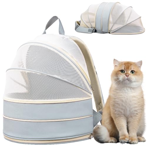 RUYICZB Katzenrucksack, Groß Katzen Rucksack, Haustier Rucksäcke, Für Katzen Hunde, Atmungsaktive Mesh Fenstertaschen, Tragbare Ourdoor Raum Tragetasche Für Reisen, Wandern,Gray Blue RUYICZB Katzenrucksack, Groß Katzen Rucksack, Haustier Rucksäcke, Für Katzen Hunde, Atmungsaktive Mesh Fenstertaschen, Tragbare Ourdoor Raum Tragetasche Für Reisen, Wandern,Gray Blue von RUYICZB