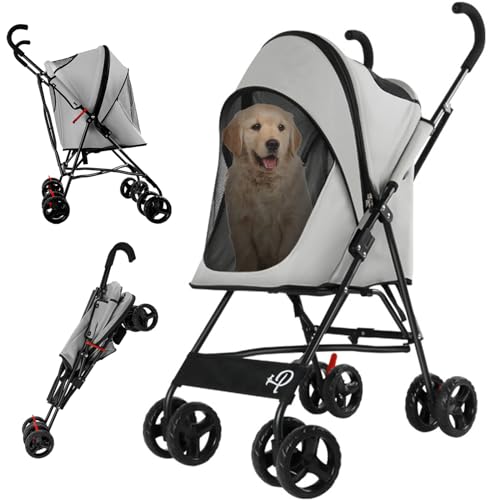 RUYICZB Klappbarer Hundewagen, Faltbarer 4 Rädern Hundebuggy, Leichte Tragbare Tasche Jogger Für Kleine Mittle Hunde Und Katzen Haustier Transportwagen Hunde Kinderwagen Bis 15Kg RUYICZB Klappbarer Hundewagen, Faltbarer 4 Rädern Hundebuggy, Leichte Tragbare Tasche Jogger Für Kleine Mittle Hunde Und Katzen Haustier Transportwagen Hunde Kinderwagen Bis 15Kg von RUYICZB