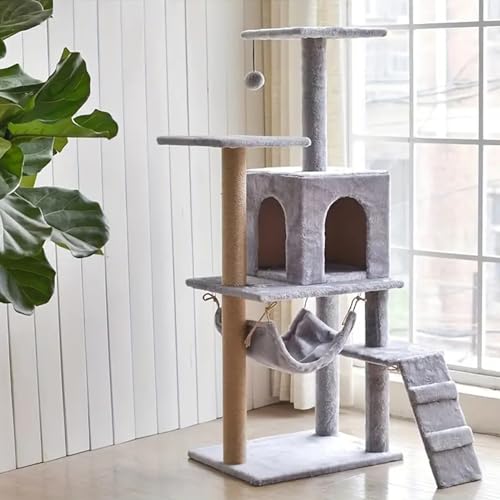 RUYICZB Kratzbaum 125Cm Stabiler Katzenkratzbaum Kletterbaum Für Katzen Für Wohnungskatzen All-In-One-Katzenhaus Mit Gemütlichen Hängematte Plüschbälle Aussichtsplattform Plüsch,Grau RUYICZB Kratzbaum 125Cm Stabiler Katzenkratzbaum Kletterbaum Für Katzen Für Wohnungskatzen All-In-One-Katzenhaus Mit Gemütlichen Hängematte Plüschbälle Aussichtsplattform Plüsch,Grau von RUYICZB