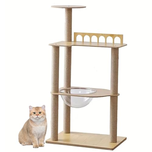 RUYICZB Kratzbaum Für Katzen Mit Acrylnest, Katzenbaumturm Mit Vollständig Mit Sisal Überzogenen Säulen, Katzenbaum Für Wohnungskatzen, Mehrstöckiger Kletterbaum Für Katzen RUYICZB Kratzbaum Für Katzen Mit Acrylnest, Katzenbaumturm Mit Vollständig Mit Sisal Überzogenen Säulen, Katzenbaum Für Wohnungskatzen, Mehrstöckiger Kletterbaum Für Katzen von RUYICZB