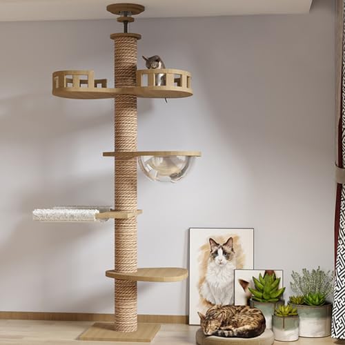 RUYICZB Kratzbaum Vom Boden Bis Zur Decke 255-265 cm Höhenverstellbarer Katzenbaum Grosse Katzen Stabil Kletterbaum Für Katzen Mit Plattformen/Hängematte/Katzenhaus Stabiler Katzenkratzbaum,E RUYICZB Kratzbaum Vom Boden Bis Zur Decke 255-265 cm Höhenverstellbarer Katzenbaum Grosse Katzen Stabil Kletterbaum Für Katzen Mit Plattformen/Hängematte/Katzenhaus Stabiler Katzenkratzbaum,E von RUYICZB