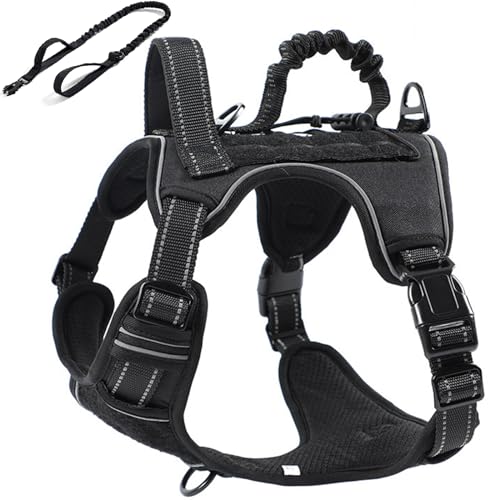RUYICZB No-Pull Taktisches Hundegeschirr Taktisches Geschirr Hund Langlebig Nylon Hunde Brustgeschirr Mit 2 Komfort-Griffe & Reflexstreifen Für Wandern, Spazierengehen, Training,Schwarz,Small RUYICZB No-Pull Taktisches Hundegeschirr Taktisches Geschirr Hund Langlebig Nylon Hunde Brustgeschirr Mit 2 Komfort-Griffe & Reflexstreifen Für Wandern, Spazierengehen, Training,Schwarz,Small von RUYICZB