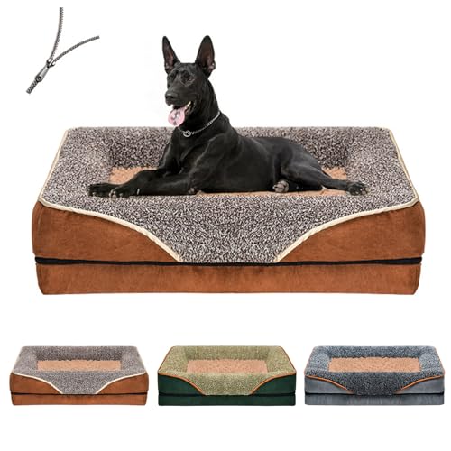 RUYICZB Orthopädische Hundebetten Für Kleine Mittelgroße Hunde, Hundecouch Mit Abnehmbarem Waschbarem Bezug Weiches Beruhigendes Schlafendes Wärmendes Welpenbett Mit Anti-Rutsch-Boden,Braun,L RUYICZB Orthopädische Hundebetten Für Kleine Mittelgroße Hunde, Hundecouch Mit Abnehmbarem Waschbarem Bezug Weiches Beruhigendes Schlafendes Wärmendes Welpenbett Mit Anti-Rutsch-Boden,Braun,L von RUYICZB