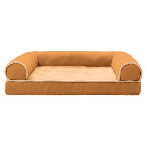 RUYICZB Orthopädische Hundebetten mit Nackenrolle, waschbares Hundesofabett, Haustierbett mit abnehmbarem Bezug und Rutschfester Unterseite,Khaki,100x60x19CM RUYICZB Orthopädische Hundebetten mit Nackenrolle, waschbares Hundesofabett, Haustierbett mit abnehmbarem Bezug und Rutschfester Unterseite,Khaki,100x60x19CM von RUYICZB