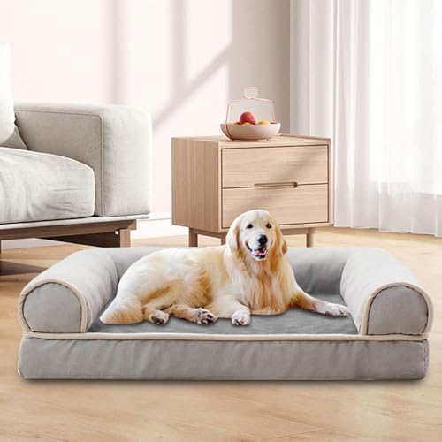 RUYICZB Orthopädische Hundebetten mit Nackenrolle, waschbares Hundesofabett, Haustierbett mit abnehmbarem Bezug und Rutschfester Unterseite,Light Gray,50x40x11CM RUYICZB Orthopädische Hundebetten mit Nackenrolle, waschbares Hundesofabett, Haustierbett mit abnehmbarem Bezug und Rutschfester Unterseite,Light Gray,50x40x11CM von RUYICZB