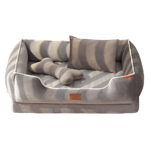 RUYICZB Orthopädisches Hunde- und Katzenbett, bequemes Hundesofabett mit 4 Seitenpolstern und Eierkarton-Schaum, waschbares Haustierbett mit abnehmbarem Bezug,Braun,45x35x18cm RUYICZB Orthopädisches Hunde- und Katzenbett, bequemes Hundesofabett mit 4 Seitenpolstern und Eierkarton-Schaum, waschbares Haustierbett mit abnehmbarem Bezug,Braun,45x35x18cm von RUYICZB
