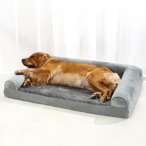 RUYICZB Orthopädisches Hundebett, Hundecouch-Design mit Eierschaum-Unterstützung, Haustierbett mit abnehmbarem Bezug und Rutschfester Unterseite,Light Gray,120cmx80cmx20cm RUYICZB Orthopädisches Hundebett, Hundecouch-Design mit Eierschaum-Unterstützung, Haustierbett mit abnehmbarem Bezug und Rutschfester Unterseite,Light Gray,120cmx80cmx20cm von RUYICZB
