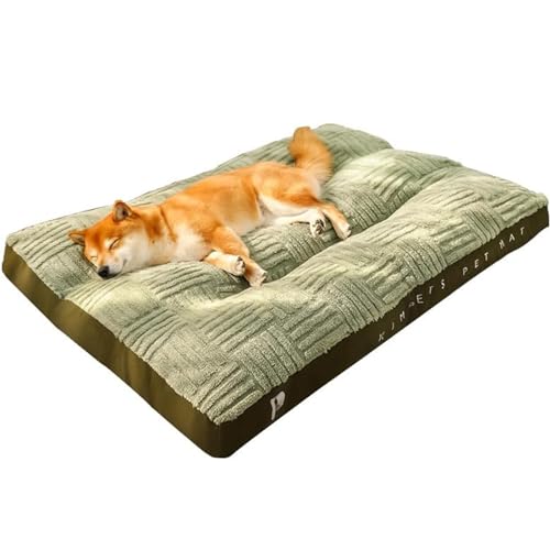 RUYICZB Orthopädisches Hundebett, Hundematte Waschbar, Beruhigende Flauschige Anti-Angst Hundebetten, Hundekissen, Hundekorb, Plüsch Hundematte Mit Anti-Rutsch-Boden,Grün,Medium 35.4"x23.6" von RUYICZB