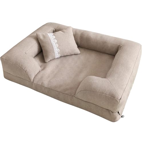 RUYICZB Orthopädisches Hundebett, waschbares Hundesofabett mit Nackenrolle, bequemes Haustierbett mit abnehmbarem Bezug und Rutschfester Unterseite,Grau,80x55cm RUYICZB Orthopädisches Hundebett, waschbares Hundesofabett mit Nackenrolle, bequemes Haustierbett mit abnehmbarem Bezug und Rutschfester Unterseite,Grau,80x55cm von RUYICZB
